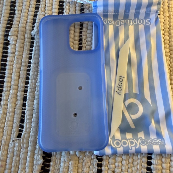 Loopy Case Sky Blue and White Striped Phone Cover - Picture 3 of 4